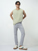 Men's Light Grey Slim Fit Washed Denim Jeans Stretchable