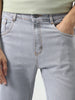 Men's Light Grey Slim Fit Washed Denim Jeans Stretchable