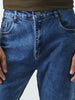 Men's Blue Slim Fit Washed Denim Jeans Stretchable