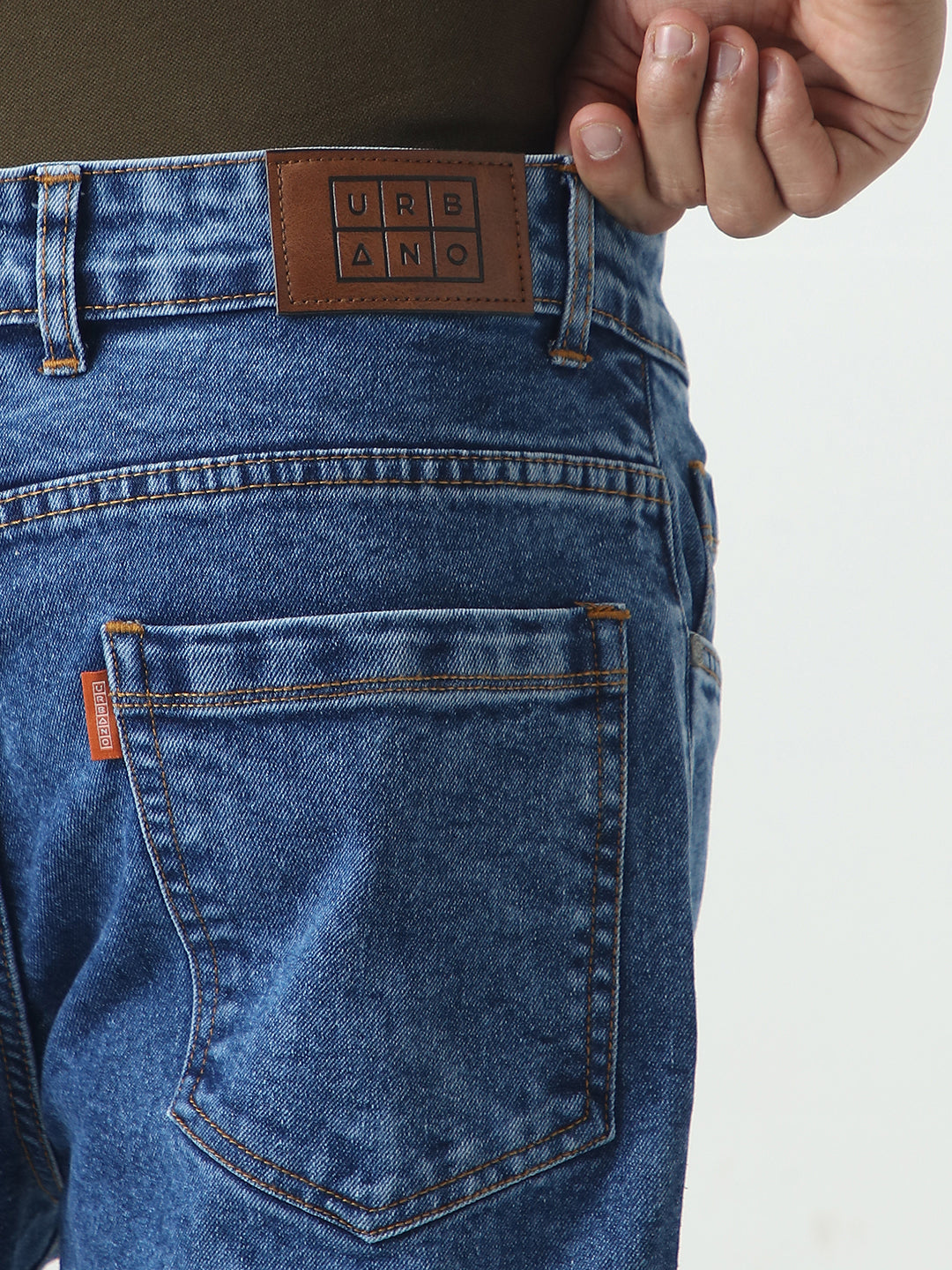 Men's Blue Slim Fit Washed Denim Jeans Stretchable