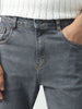 Men's Grey Slim Fit Washed Denim Jeans Stretchable