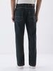 Men's Dark Grey Straight Fit Washed Jeans Stretchable