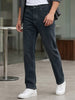 Men's Dark Grey Straight Fit Washed Jeans Stretchable