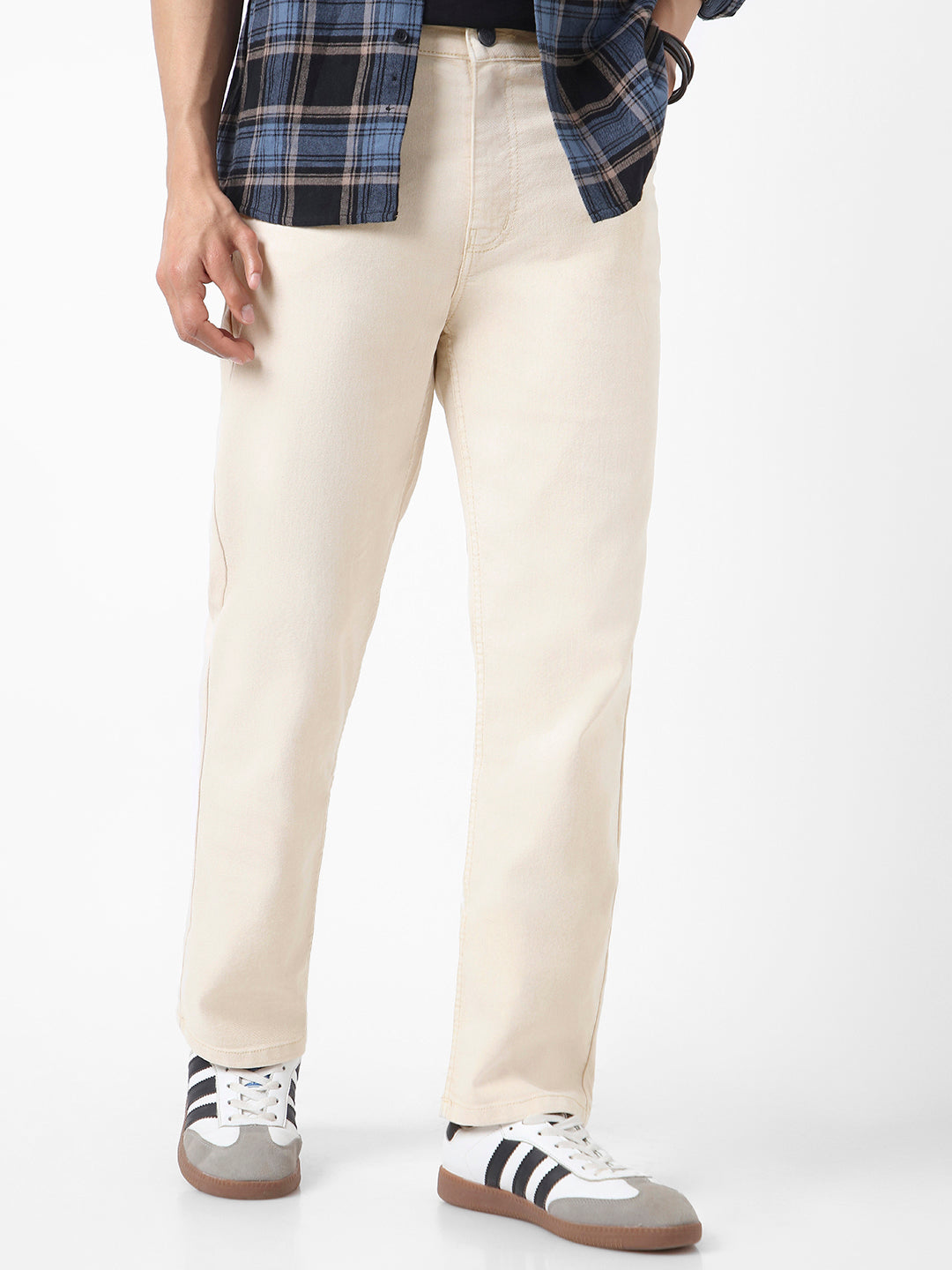 Beige jeans for men