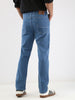 Men's Light Blue Straight Fit Washed Jeans Stretchable