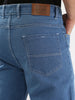 Men's Light Blue Straight Fit Washed Jeans Stretchable