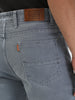 Men's Light Grey Straight Fit Washed Jeans Stretchable