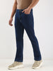 Men's Blue Straight Fit Washed Jeans Stretchable