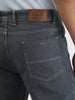 Men's Grey Straight Fit Washed Jeans Stretchable