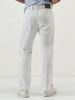 Men's White Straight Fit Washed Jeans Stretchable