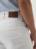 Men's White Straight Fit Washed Jeans Stretchable