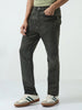 Men's Black Straight Fit Heavy Washed Jeans Stretchable