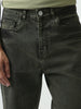 Men's Black Straight Fit Heavy Washed Jeans Stretchable