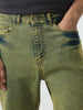 Men's Ice Blue Straight Fit Heavy Washed Jeans Stretchable