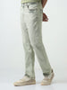 Men's Ice Grey Straight Fit Heavy Washed Jeans Stretchable