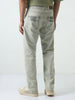 Men's Ice Grey Straight Fit Heavy Washed Jeans Stretchable