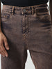 Men's Light Brown Straight Fit Heavy Washed Jeans Stretchable