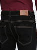 Men's Black Straight Fit Raw Washed Denim Jeans Stretchable