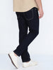 Men's Dark Blue Straight Fit Raw Washed Denim Jeans Stretchable