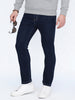 Men's Blue Straight Fit Raw Washed Denim Jeans Stretchable