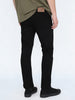 Men's Black Straight Fit Raw Washed Denim Jeans Stretchable