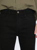 Men's Black Straight Fit Raw Washed Denim Jeans Stretchable