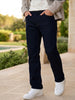 Men's Dark Blue Straight Fit Raw Washed Denim Jeans Stretchable
