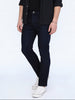 Men's Dark Blue Straight Fit Raw Washed Denim Jeans Stretchable