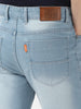 Men's Ice Blue Straight Fit Washed Jeans Stretchable