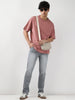 Men's Light Grey Straight Fit Washed Jeans Stretchable