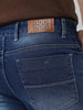 Men's Blue Straight Fit Washed Jeans Stretchable