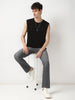 Men's Grey Straight Fit Washed Jeans Stretchable