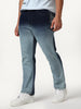 Men's Dark Blue Straight Fit Heavy Washed Faded Denim Jeans Stretchable