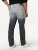 Men's Dark Grey Straight Fit Heavy Washed Faded Denim Jeans Stretchable