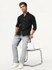 Men's Dark Grey Straight Fit Heavy Washed Faded Denim Jeans Stretchable