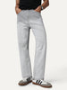 Men's Ice Grey Straight Fit Heavy Washed Faded Denim Jeans Stretchable