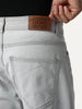 Men's Ice Grey Straight Fit Heavy Washed Faded Denim Jeans Stretchable