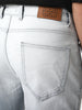 Men's Light Grey Straight Fit Heavy Washed Faded Denim Jeans Stretchable