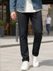 Men's Black Straight Fit Washed Denim Jeans Stretchable