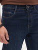 Men's Dark Blue Straight Fit Washed Denim Jeans Stretchable