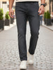 Men's Dark Grey Straight Fit Washed Denim Jeans Stretchable