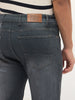 Men's Dark Grey Straight Fit Washed Denim Jeans Stretchable