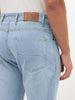 Men's Ice Blue Straight Fit Washed Denim Jeans Stretchable