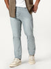 Men's Ice Grey Straight Fit Washed Denim Jeans Stretchable