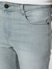 Men's Ice Grey Straight Fit Washed Denim Jeans Stretchable