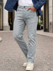 Men's Ice Grey Straight Fit Washed Denim Jeans Stretchable