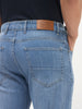 Men's Light Blue Straight Fit Washed Denim Jeans Stretchable