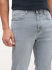 Men's Light Grey Straight Fit Washed Denim Jeans Stretchable