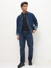 Men's Blue Straight Fit Washed Denim Jeans Stretchable