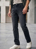 Men's Black Straight Fit Washed Jeans Stretchable